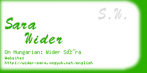 sara wider business card